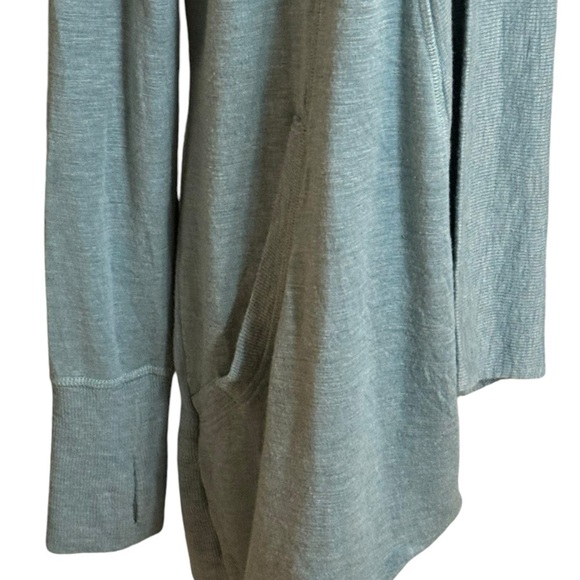 Athleta Cardigan Sweater Soft Long Size S M Blue Pockets‎ Casual Relaxed Fall - Picture 4 of 7